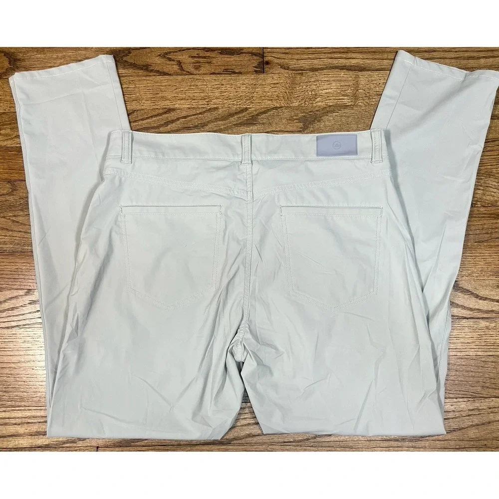 Peter Millar Crown Sport Performance Golf Pants Nylon Beige‎ Men's Sz 35x32